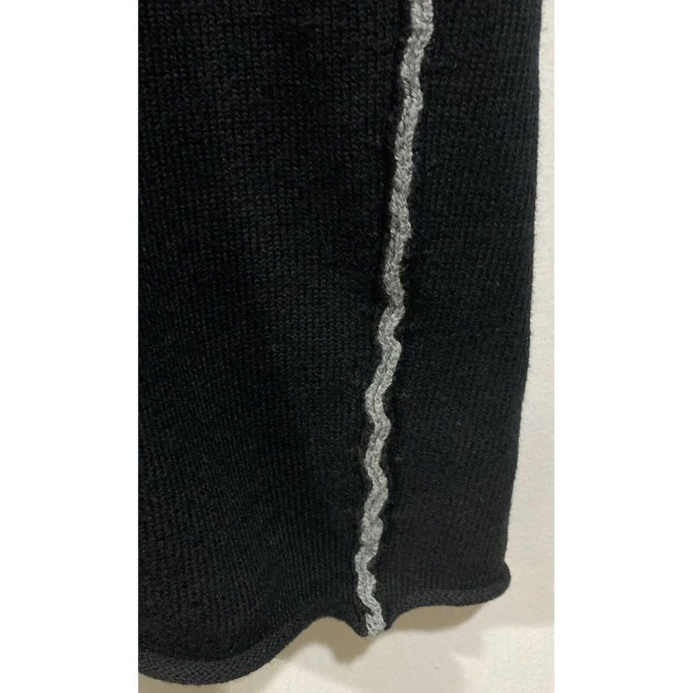 Carbon 2 Cobalt Sweater‎ Mens Large Cotton/Cashmere Henley Black Modern Casual